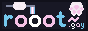 image with 2 white-pink kitten paws, one holding a trans flag. below is a trans-colored text: rooot.gay~